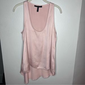 BCBGMaxAzria Blush Silky Satin Asymmetrical Blouse